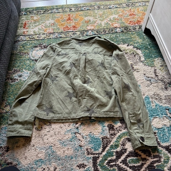 BLANKNYC Counting Stars Cotton Shirt Jacket Green Twill Buttons - Picture 8 of 8